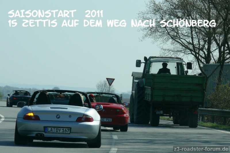 Anfahrt nach Schönberg zum Saisonstart 2011