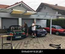Neues Verdeck bei der Arbeit