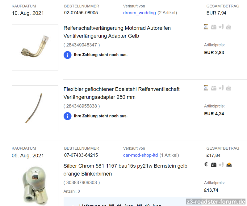 Ventilschlauch & Blinker