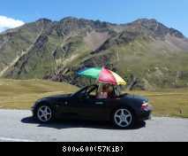 35 Grad-die Sonne brennt-wir fahren offen!