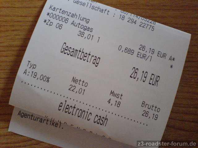 Tankrechnung