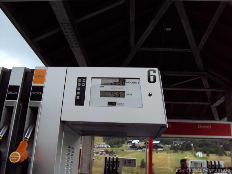 Tanken in Livigne