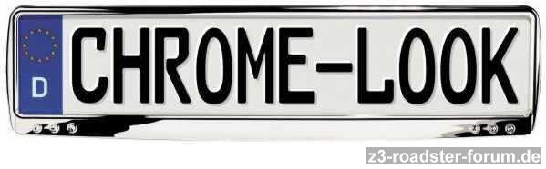 Kennzeichenrahmen im "Chrome-Look"