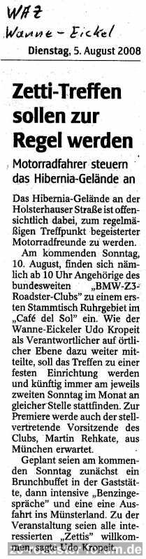 BMW Z3 Roadster Club Deutschland e.V. Stammtisch Ruhrgebiet